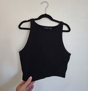 Talula Black Sleeveless Crop Top